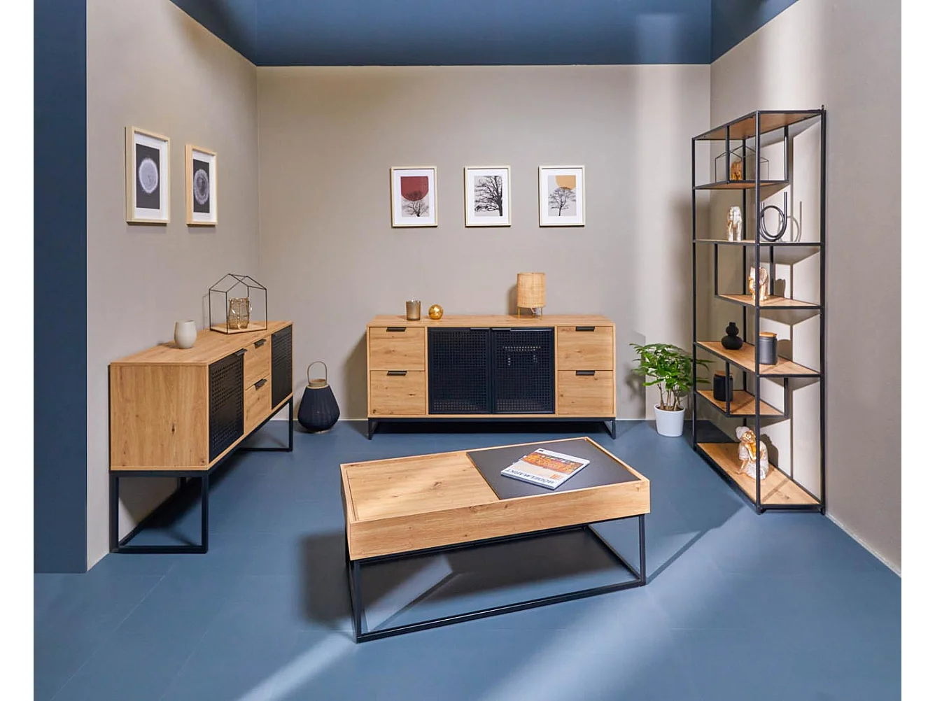 Table Basse Design "Flora" 110cm Chêne