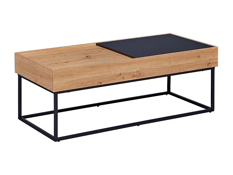 Filora Couchtisch mit Aufbewahrung grau, Artisan Eiche dekor.