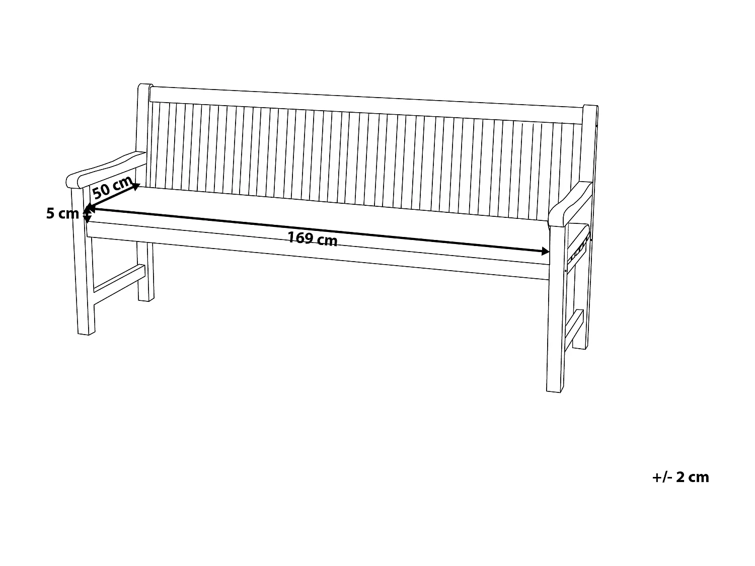 Moderne Auflage für Gartenbank rot mit Befestigungsband 169 x 50 x 5 cm Vivara