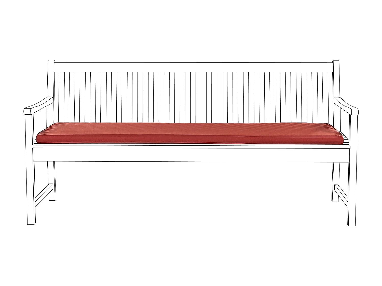 Coussin de banquette VIVARA 169 x 50 cm Rouge foncé