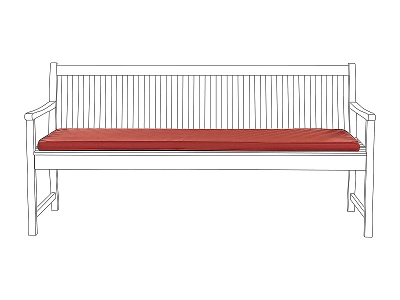 Cuscino per sedile a panca VIVARA 169 x 50 cm Rosso scuro