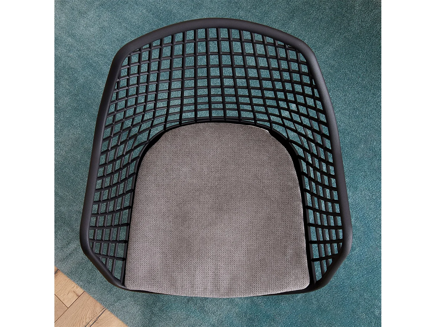 Lot de 4 coussins d'assise AZARA pour chaise d'intérieur, coussin antidérapant en tissu gris