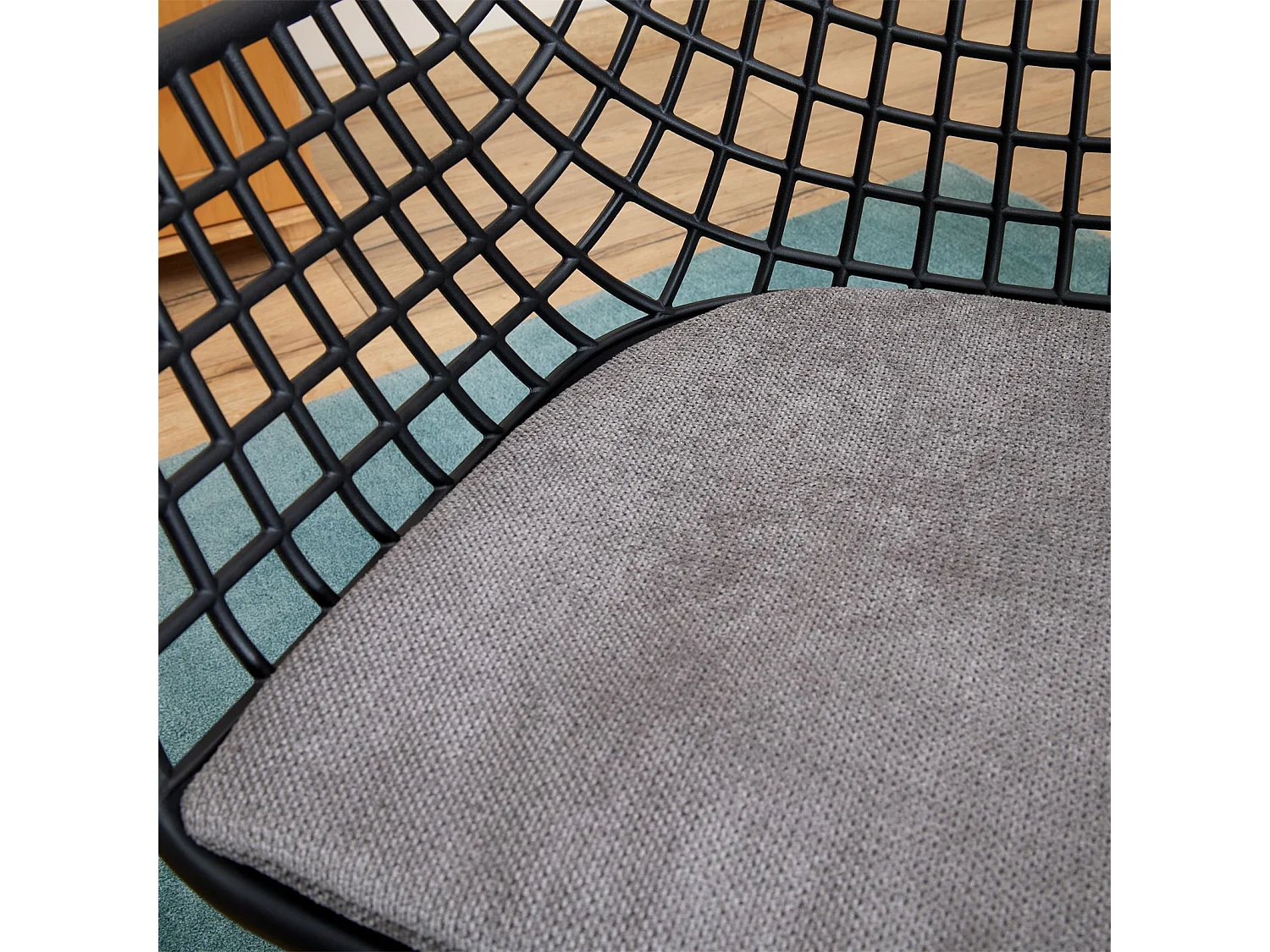 Lot de 4 coussins d'assise AZARA pour chaise d'intérieur, coussin antidérapant en tissu gris