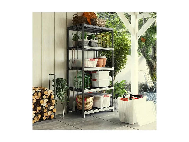 Estantería de Almacenamiento Plus XL / 5 Negro 90 x 60 x 187 cm