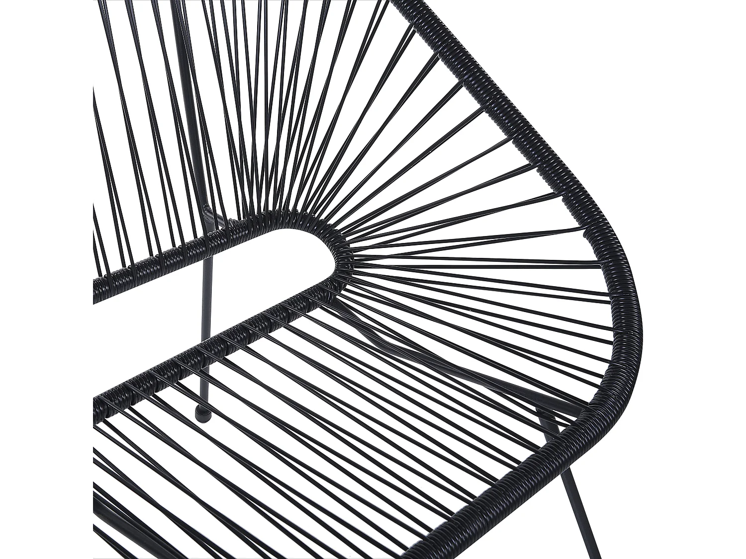 Gartenbank ACAPULCO II 113 cm Polyrattan Schwarz