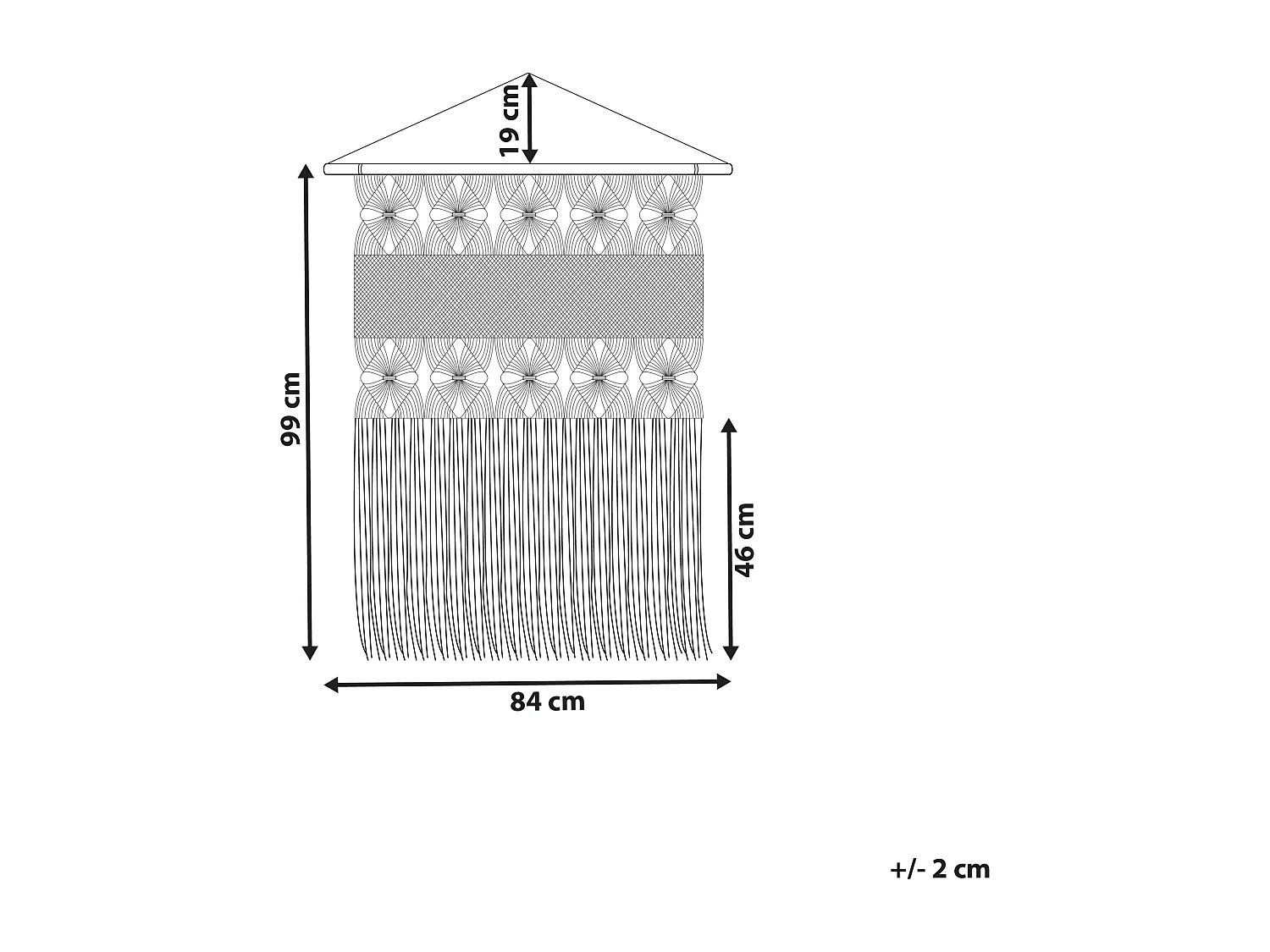 Wandbehang LAHRI Baumwolle 118 cm Beige