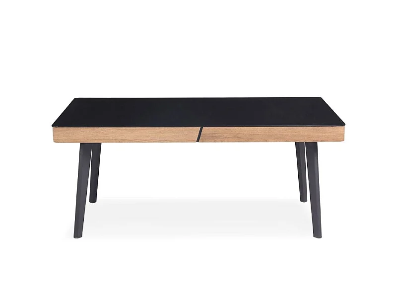 Table Basse Design "Malmo" 110cm Noir & Naturel