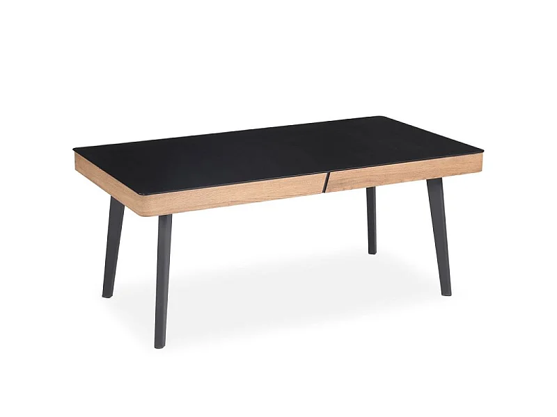 Table Basse Design "Malmo" 110cm Noir & Naturel