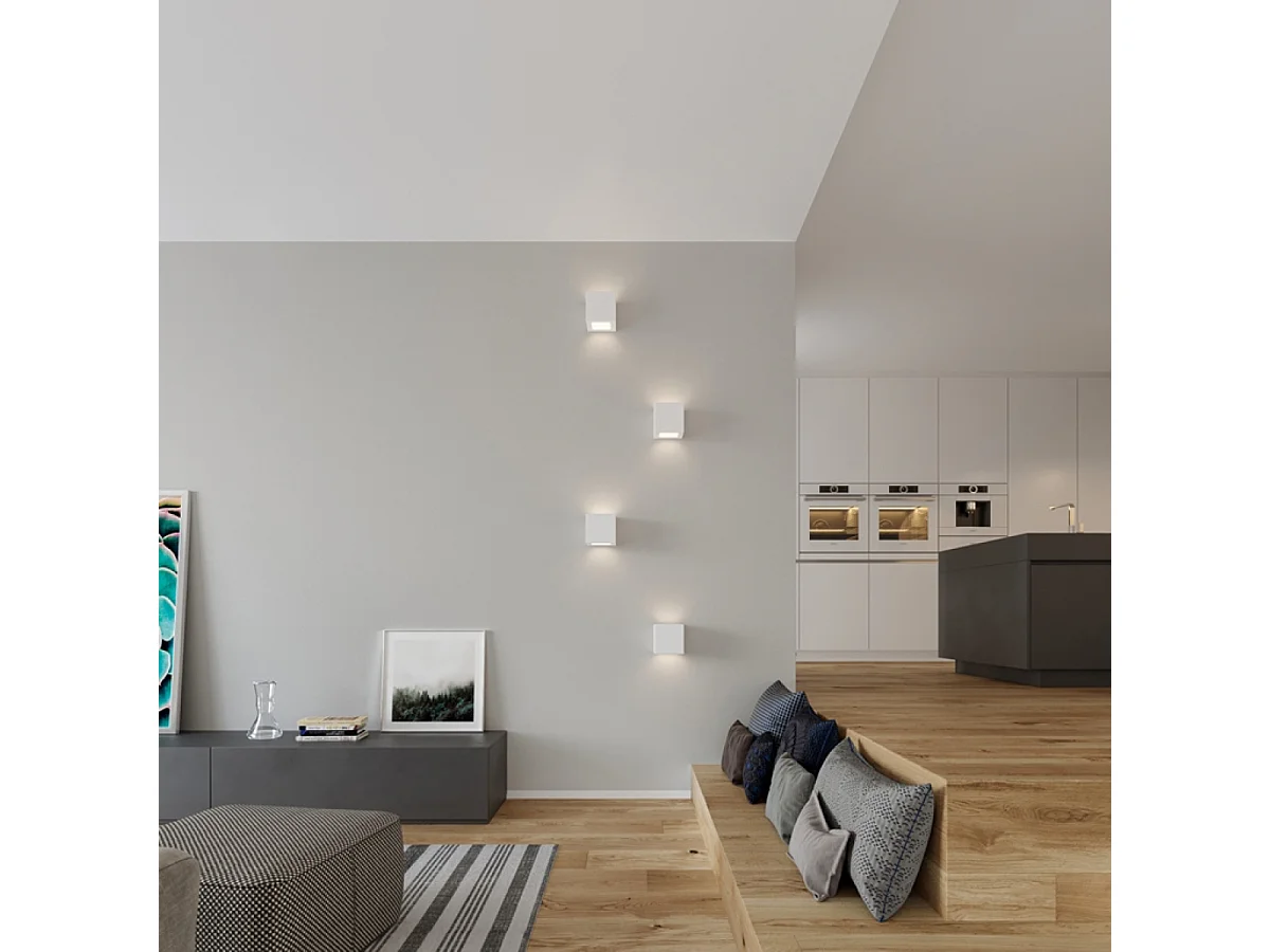 Sollux Applique murale à 1 ampoule en céramique blanche, E27