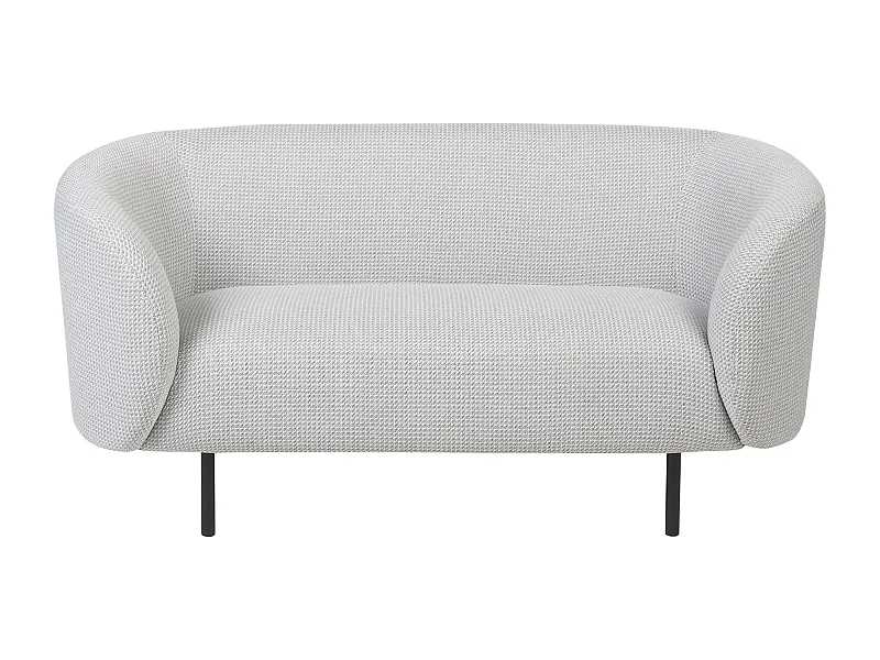 Sofa im Art-Déco-Stil mit Armlehnen Metallgestell Stoff weiß / schwarz Loen