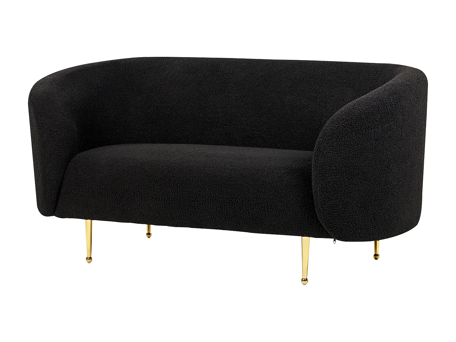 Sofa im Art-Déco-Stil mit Armlehnen Metallgestell Bouclé schwarz modern Loen