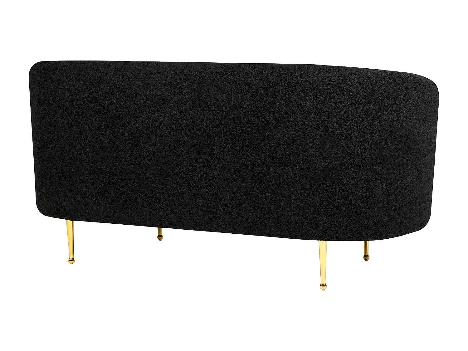 Sofá LOEN Bouclé Preto 2 lugares