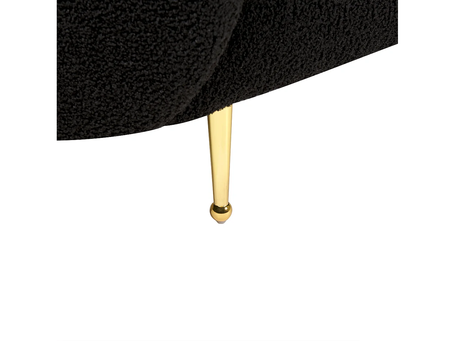 Sofá LOEN Bouclé Preto 2 lugares