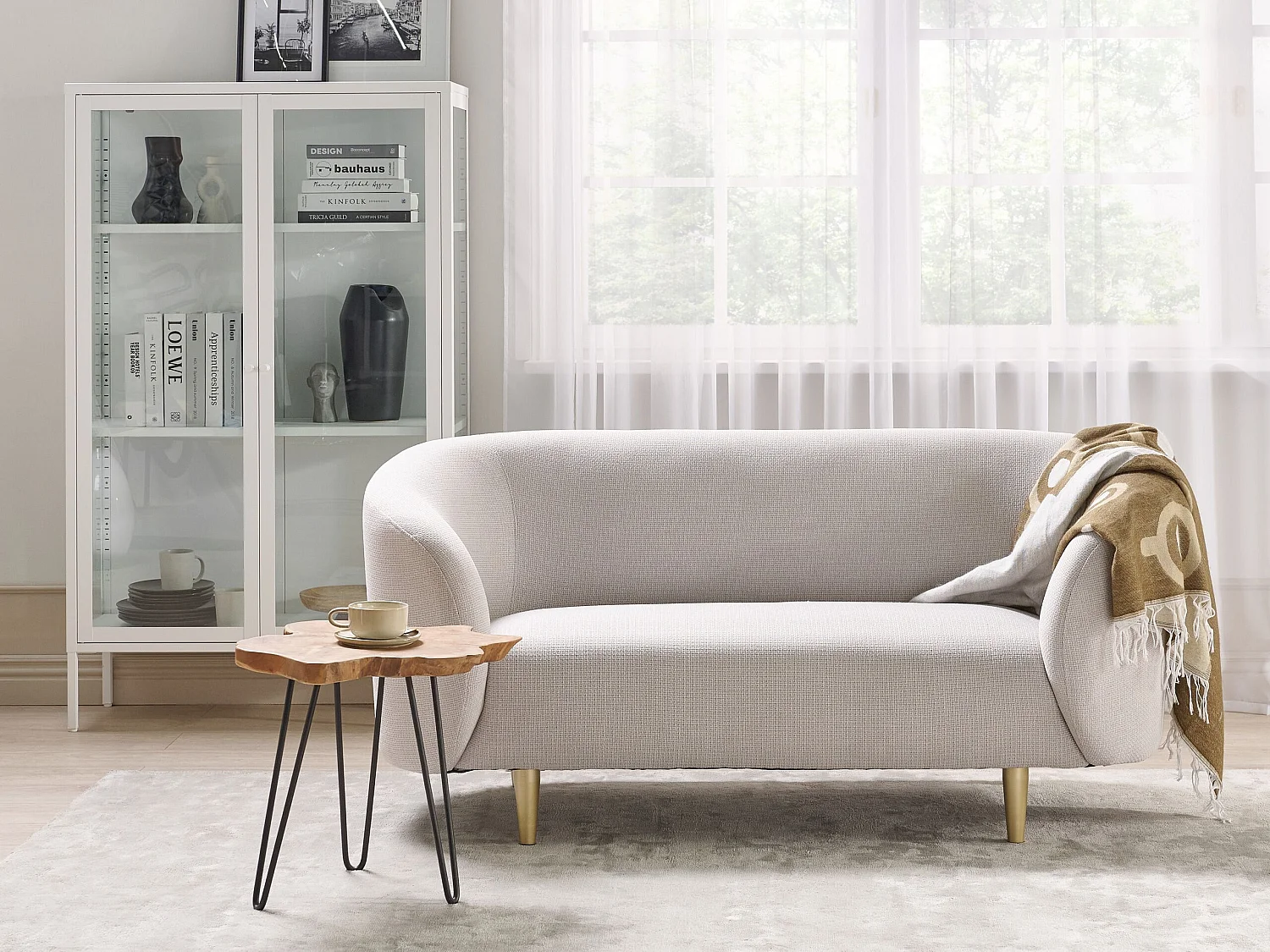 Canapé LOEN Tissu Beige clair 2 places