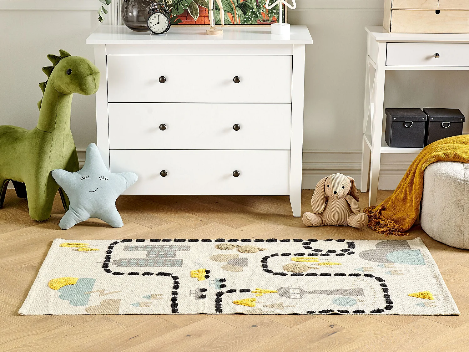 Kinderteppich Baumwolle mehrfarbig 80 x 150 cm abstraktes Muster SAZAK