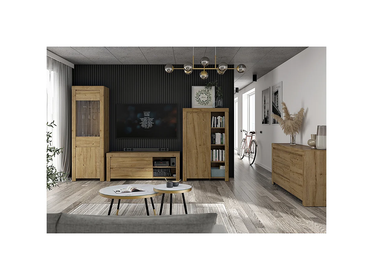 Buffet 1 porte 3 tiroirs Hella Bois