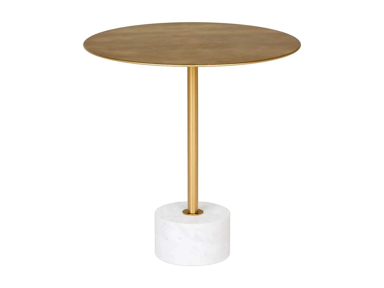 Lecco Couchtisch , Ecktisch Ø51cm Marmor Messing, Marmor.