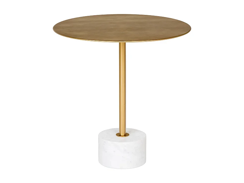 LECCO bijzettafel van messing en marmer Ø 51cm