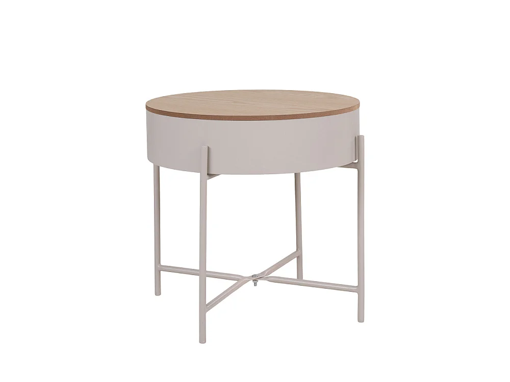 Sisco Couchtisch , Ecktisch Ø40cm beige, grau.