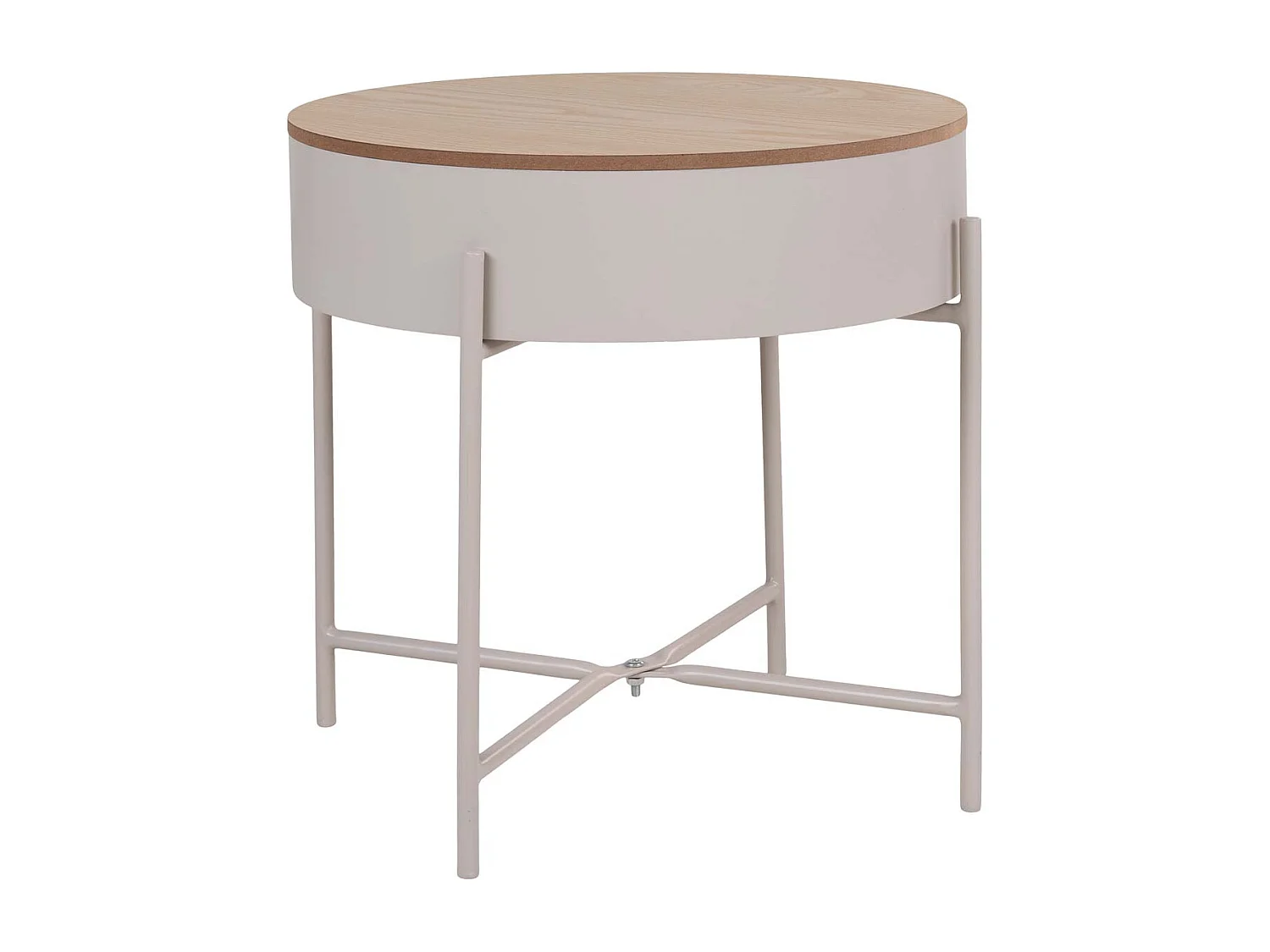 Sisco Couchtisch , Ecktisch Ø40cm beige, grau.