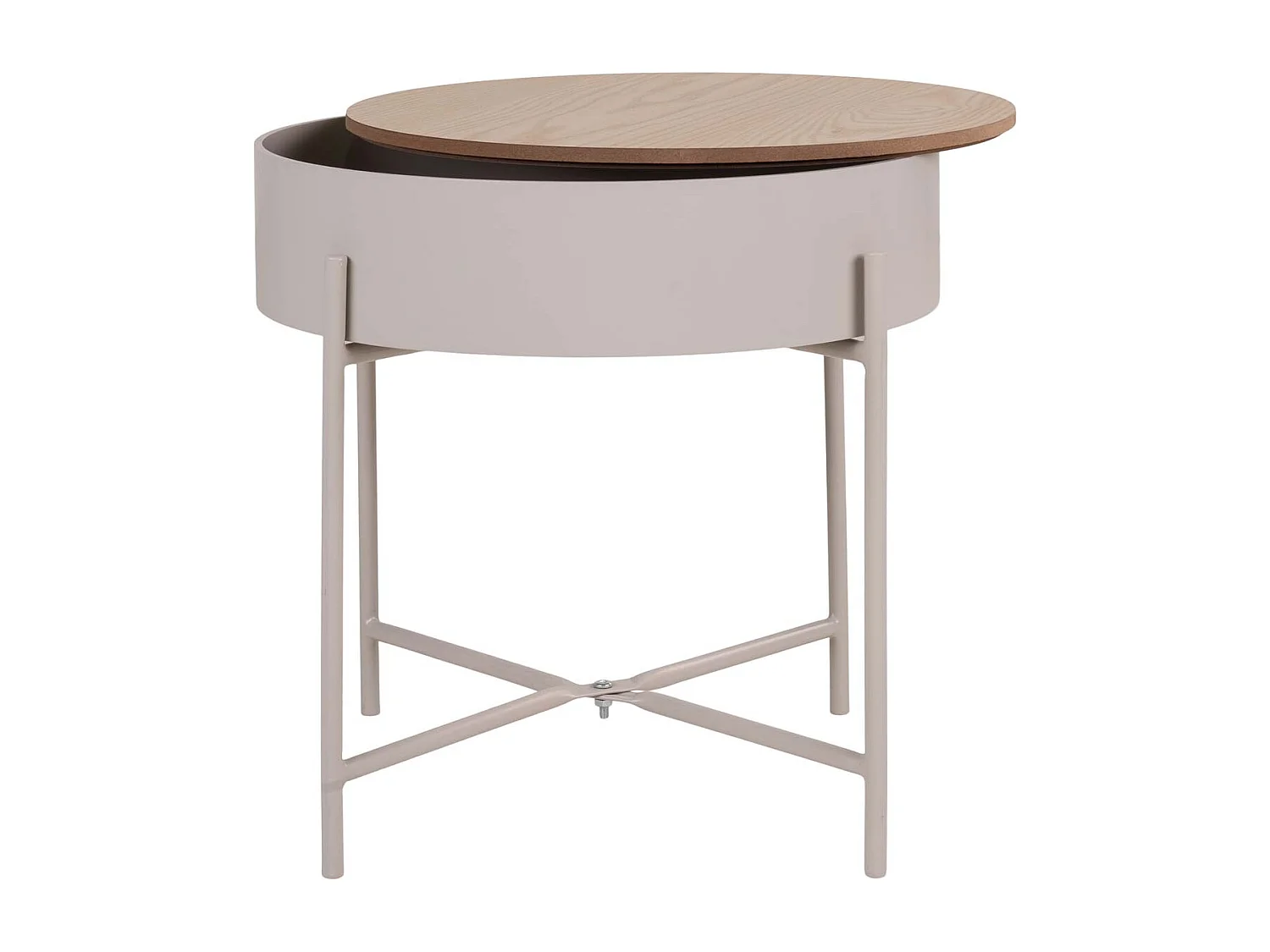 Sisco Couchtisch , Ecktisch Ø40cm beige, grau.