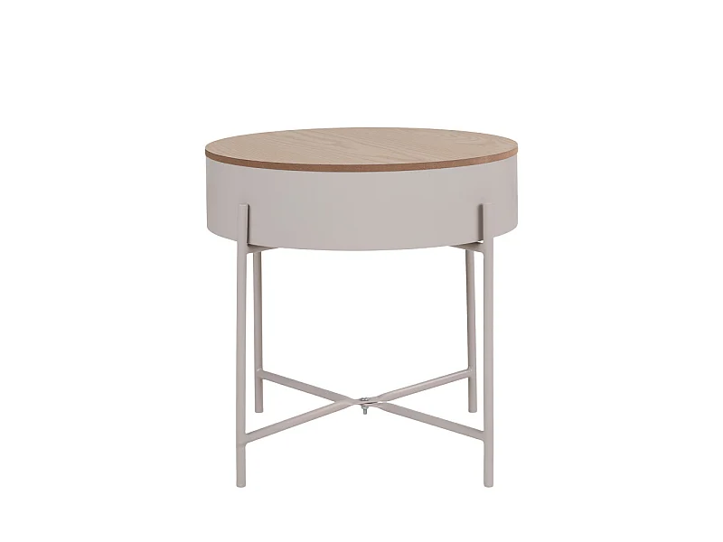 Sisco salontafel , bijzettafel Ø40cm beige, grijs.