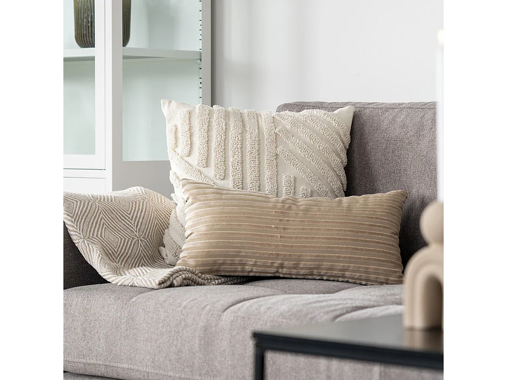 Cort II - Plaid en coton 130x160cm : Couleur - Beige