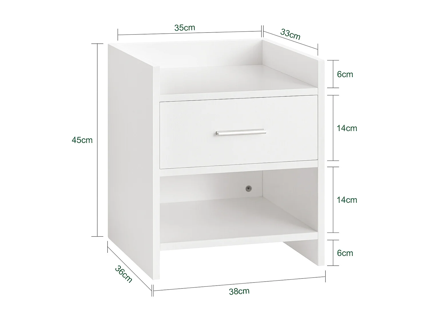 SoBuy FBT66-Wx2 set van 2 nachtkastjes nachtkastjes bijzettafel met 1 lade 1 nis, wit