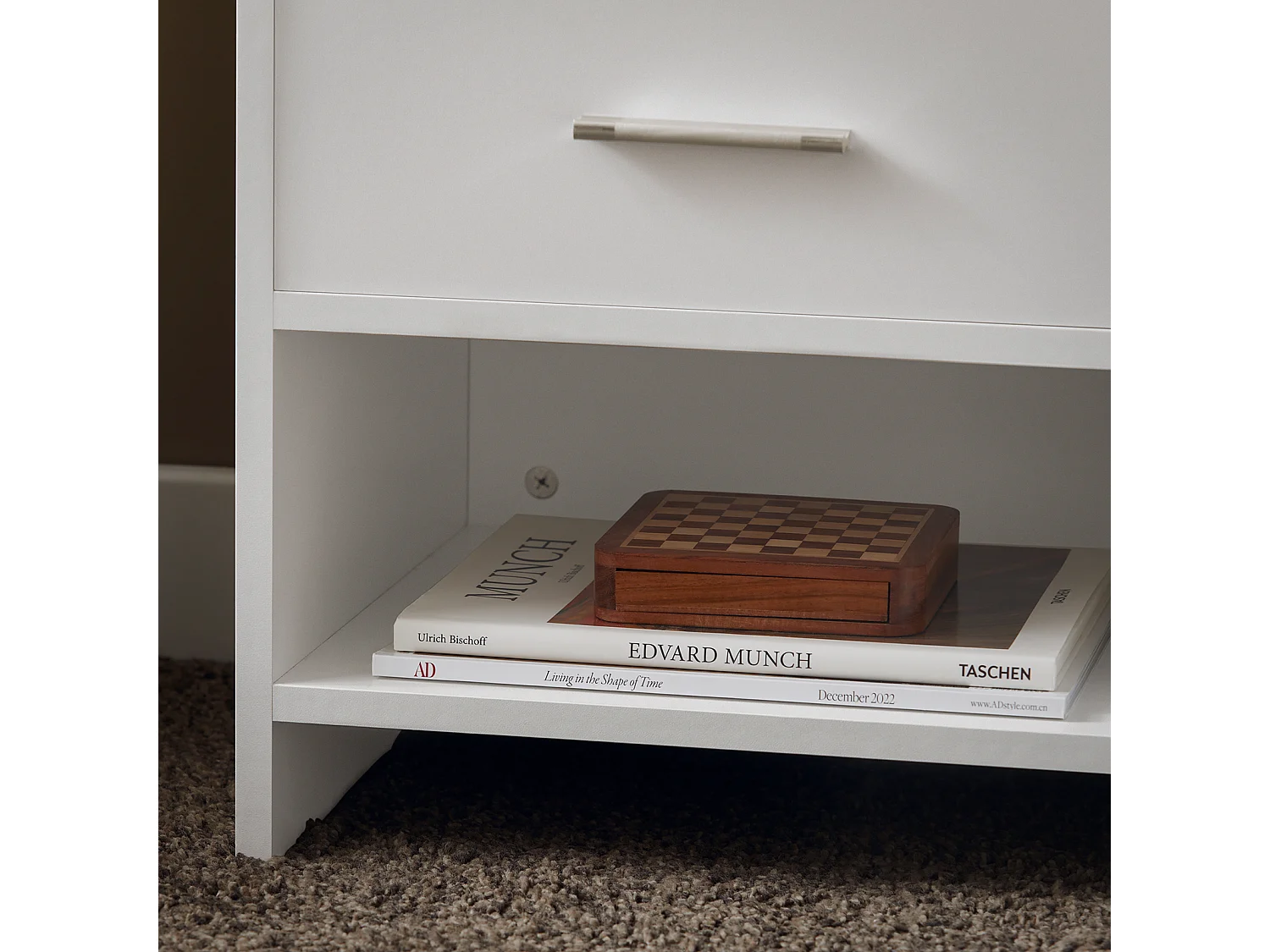 SoBuy FBT66-Wx2 set van 2 nachtkastjes nachtkastjes bijzettafel met 1 lade 1 nis, wit