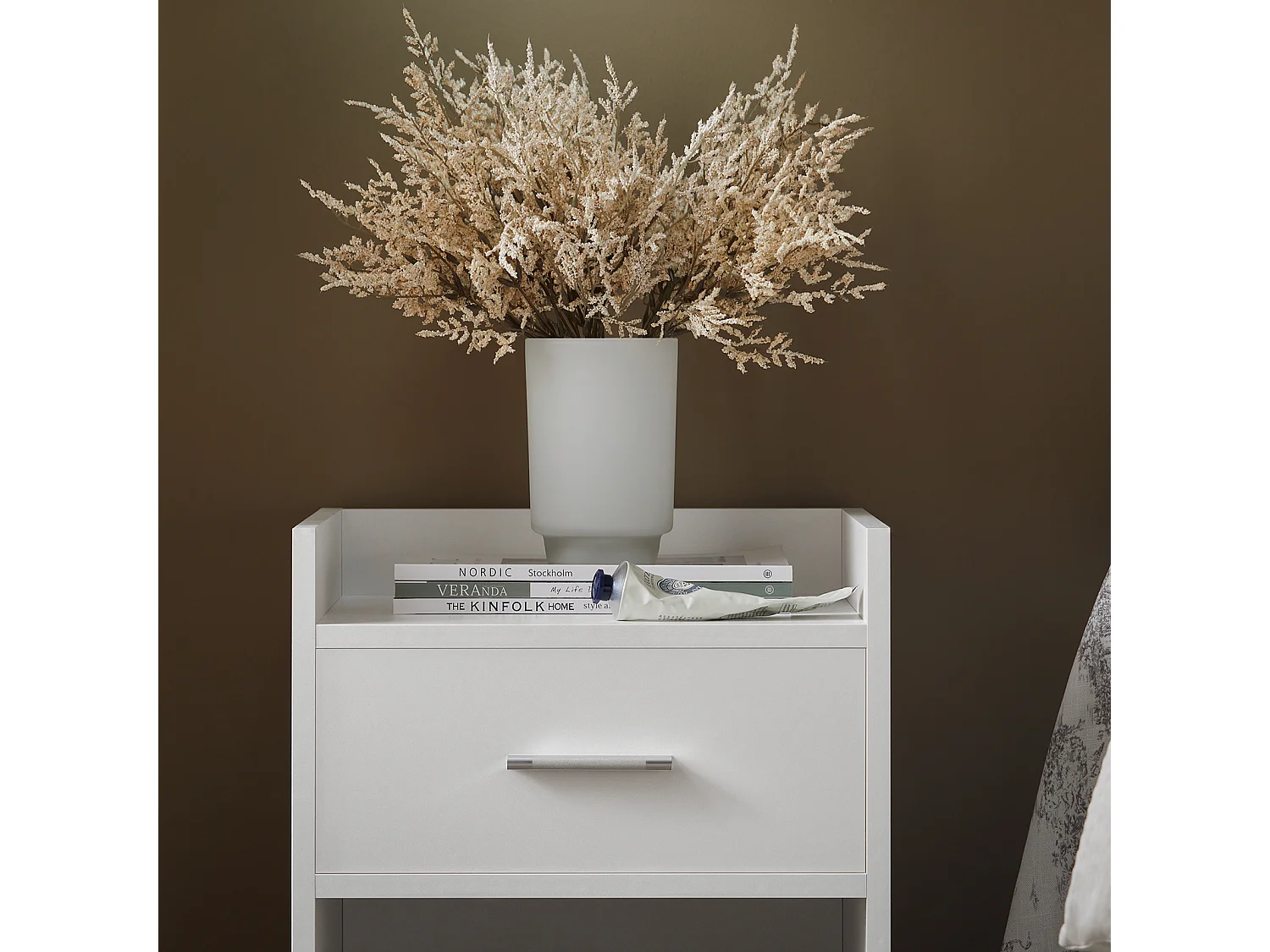 SoBuy FBT66-Wx2 set van 2 nachtkastjes nachtkastjes bijzettafel met 1 lade 1 nis, wit