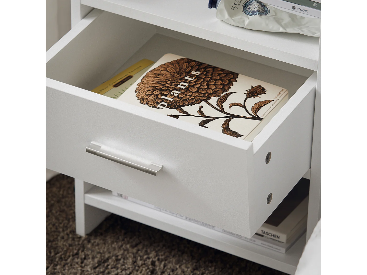 SoBuy FBT66-Wx2 set van 2 nachtkastjes nachtkastjes bijzettafel met 1 lade 1 nis, wit