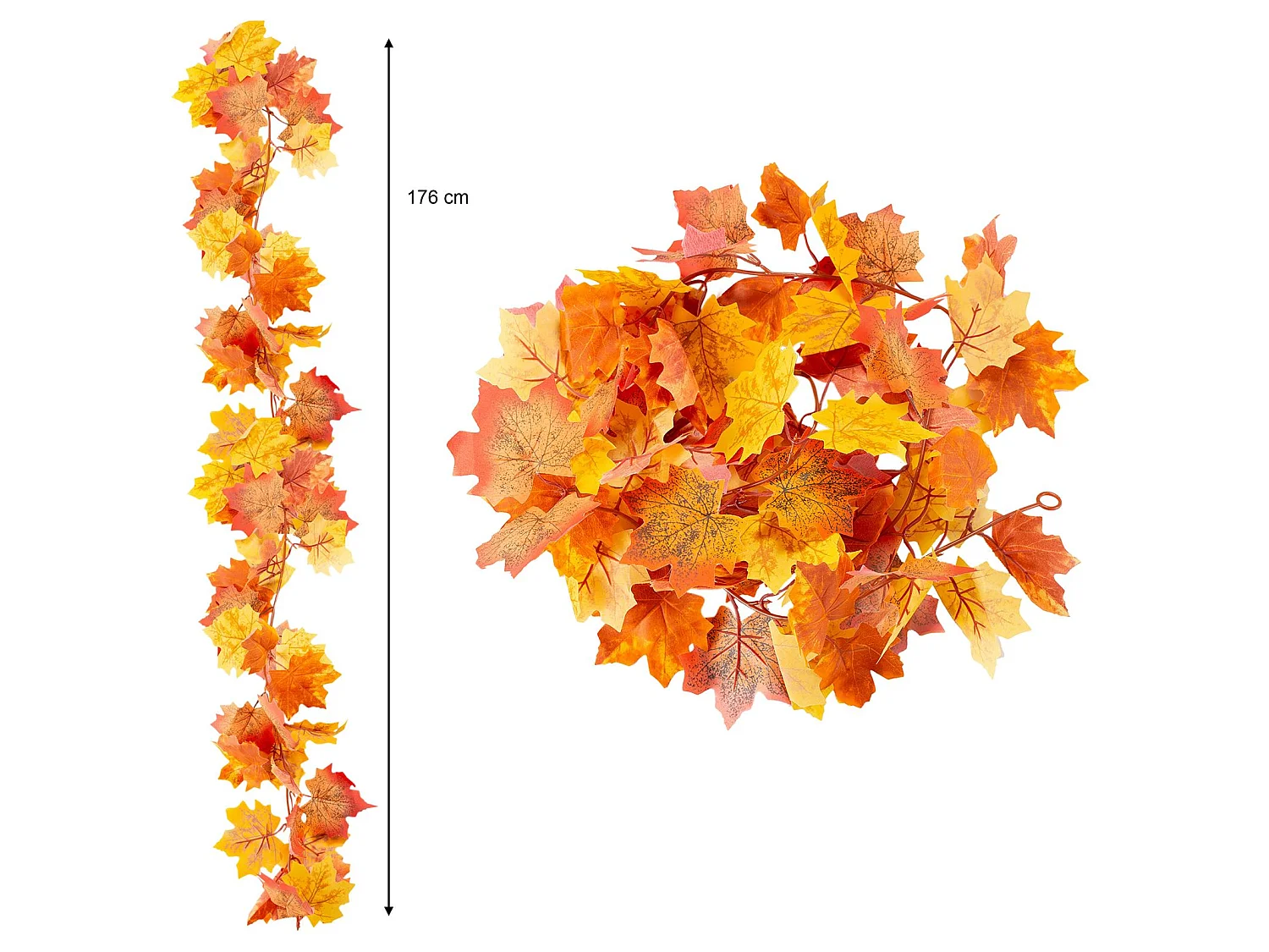 Guirlande décoration automne HERBST feuilles d'érable artificielles, fil métallique flexible