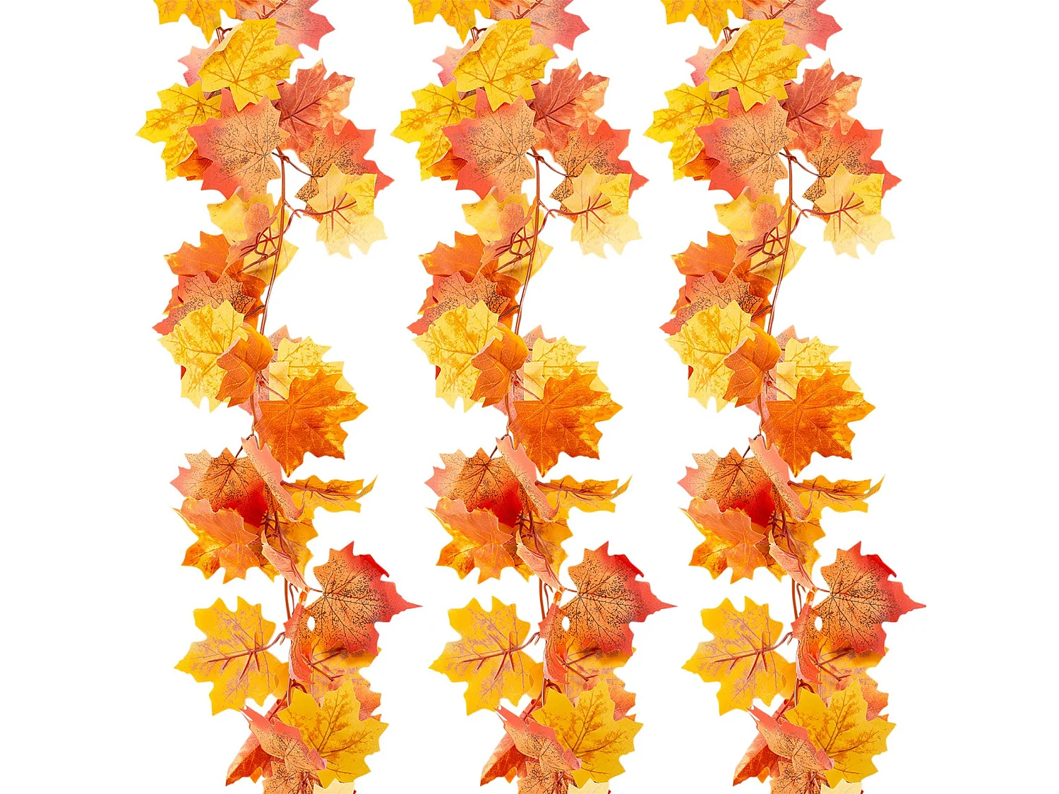 Guirlande décoration automne HERBST feuilles d'érable artificielles, fil métallique flexible