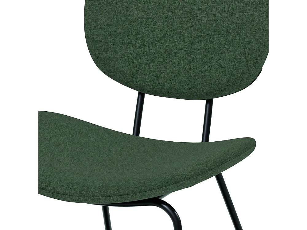 Chaise en tissu vert et pieds en métal noir (lot de 2) - Verner