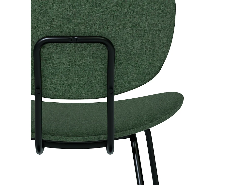 Chaise en tissu vert et pieds en métal noir (lot de 2) - Verner
