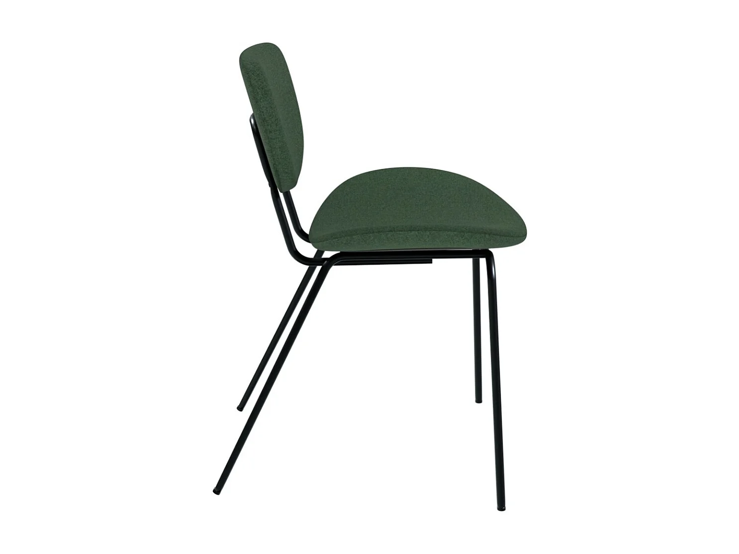 Chaise en tissu vert et pieds en métal noir (lot de 2) - Verner