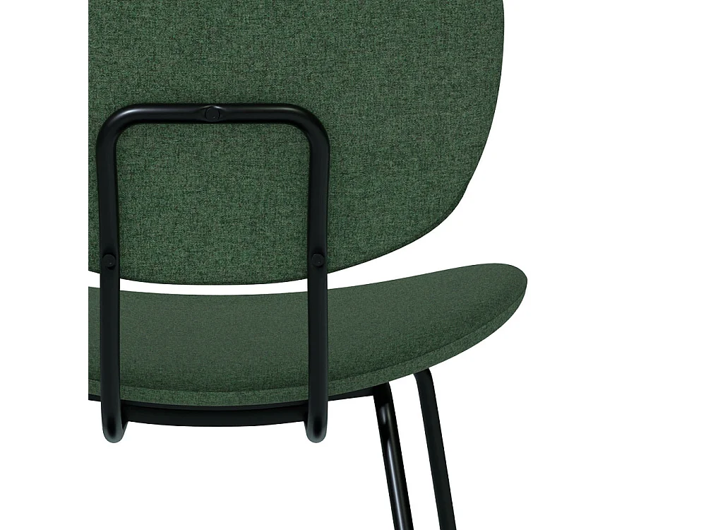 Silla verde de tela buclé con patas en metal, lote de 2 - Verner