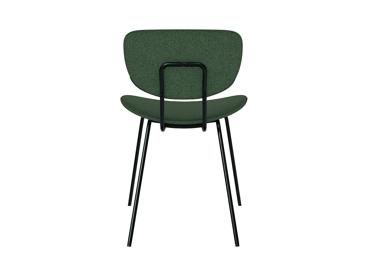 Silla verde de tela buclé con patas en metal, lote de 2 - Verner