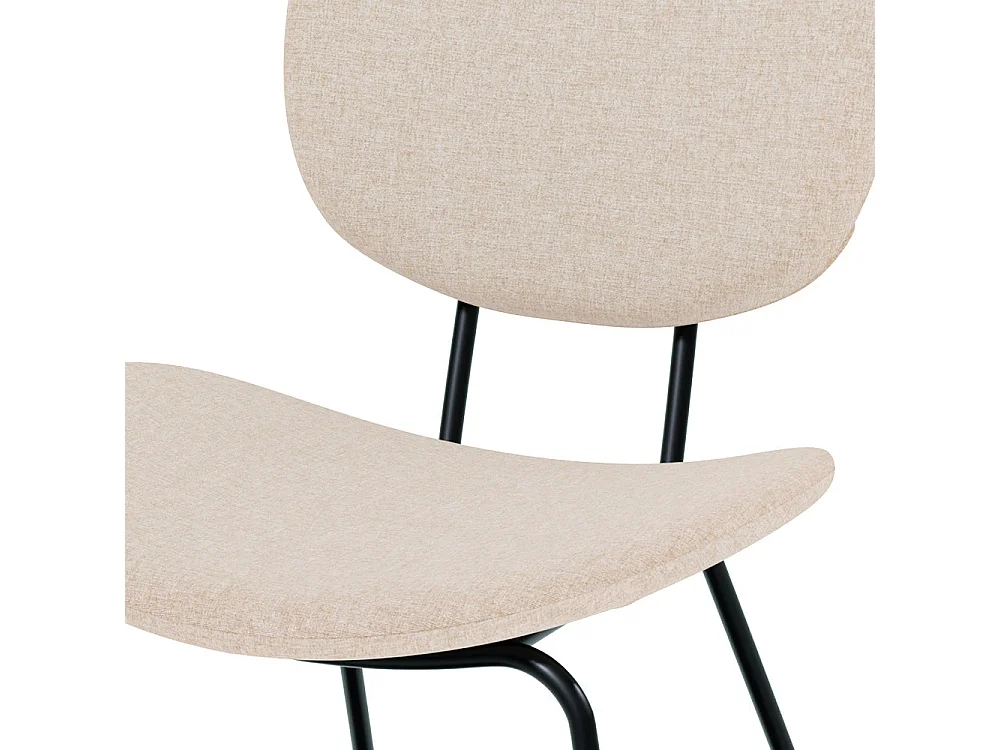 Set di 2 sedie in tessuto bouclé beige con gambe in metallo - Verner