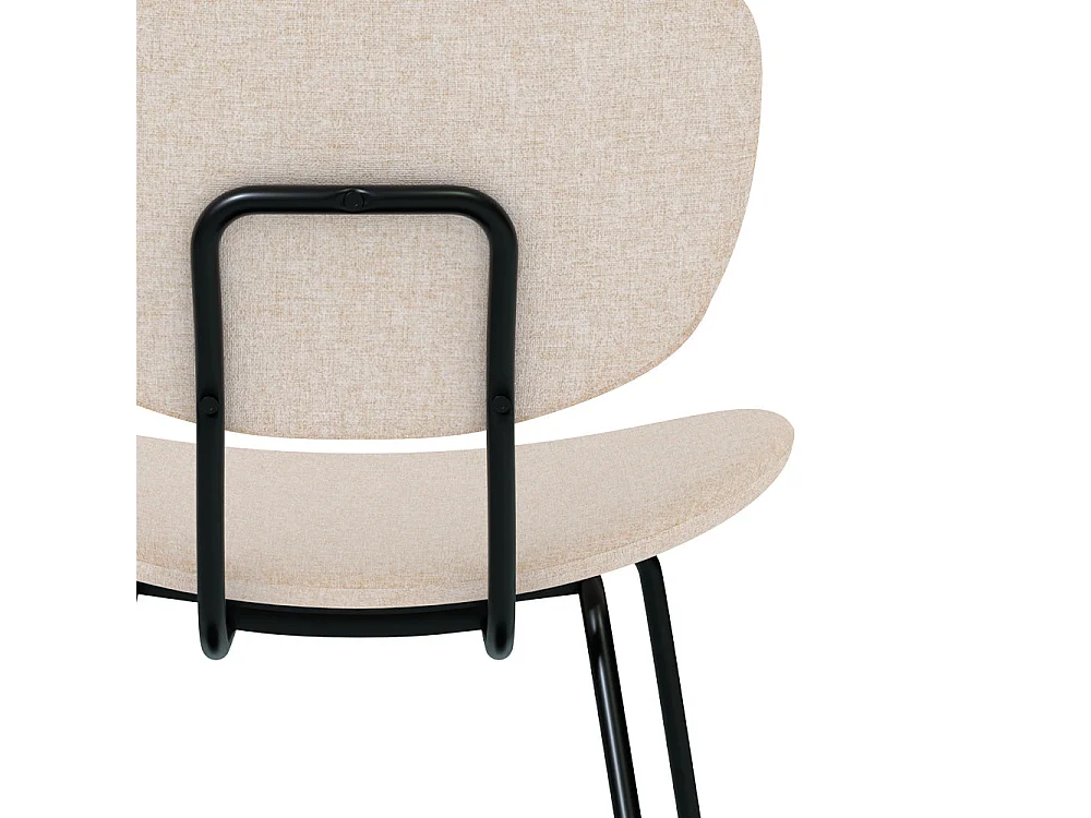 Set de 2 sillas beige en tejido bouclé con patas de metal - Verner