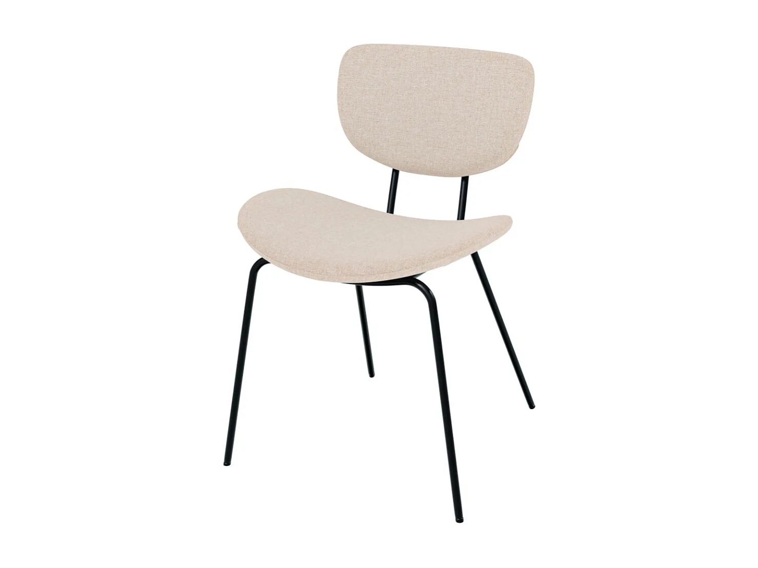 Set de 2 sillas beige en tejido bouclé con patas de metal - Verner