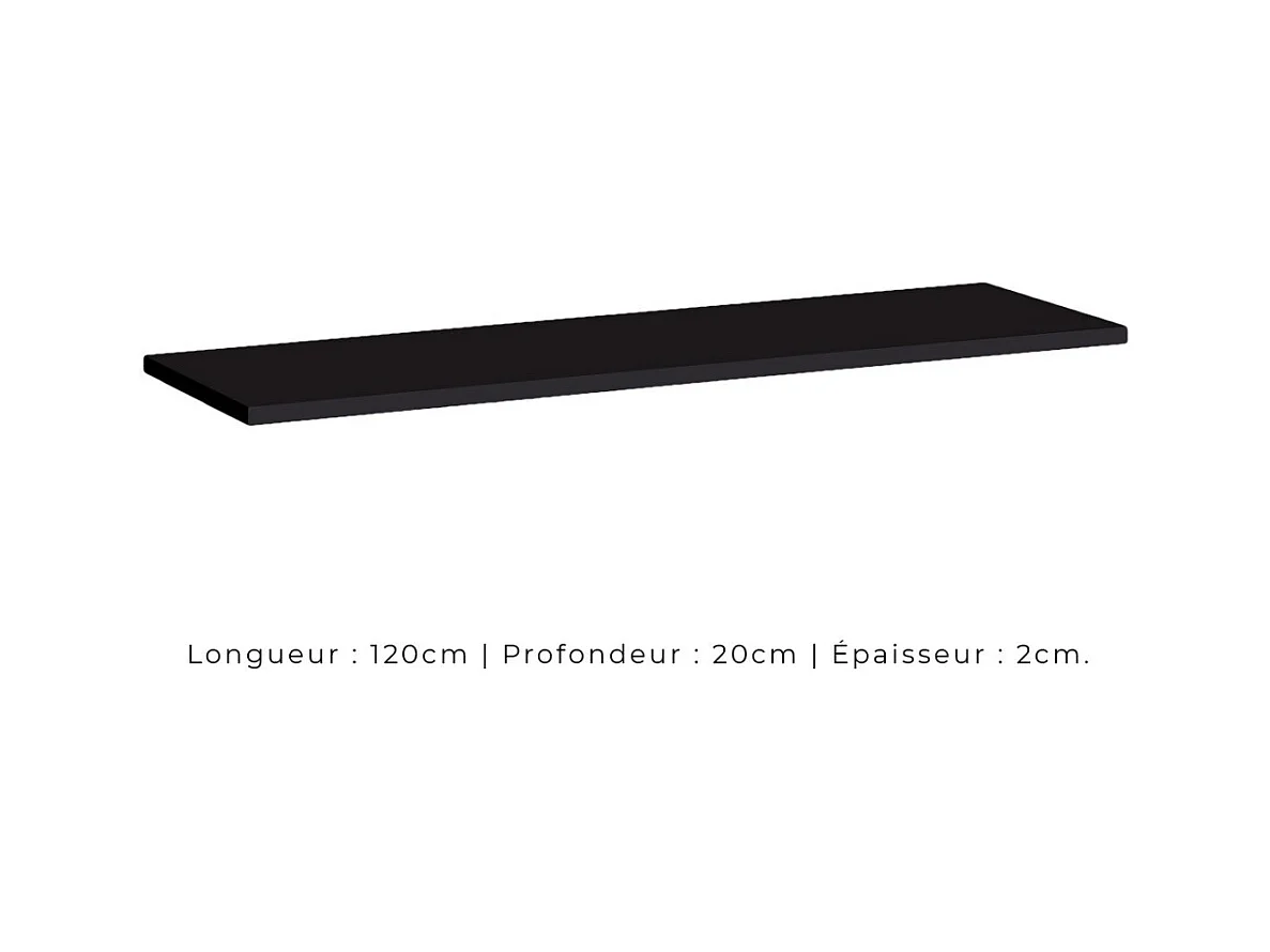 Wandregal 120 cm SWITCH – Farbe Schwarz – Modernes und praktisches Design