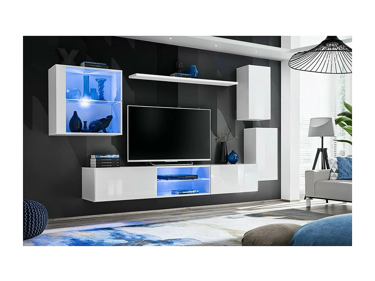 Wandplank 120cm collectie SWITCH. Kleur wit.