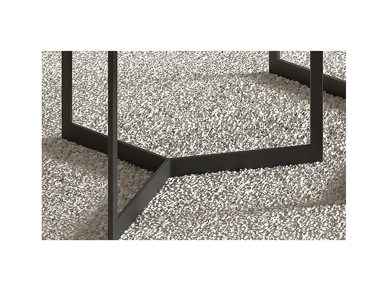 Lot de 2 tables basses gigognes rondes bois noir – Collection LAVE – Style industriel