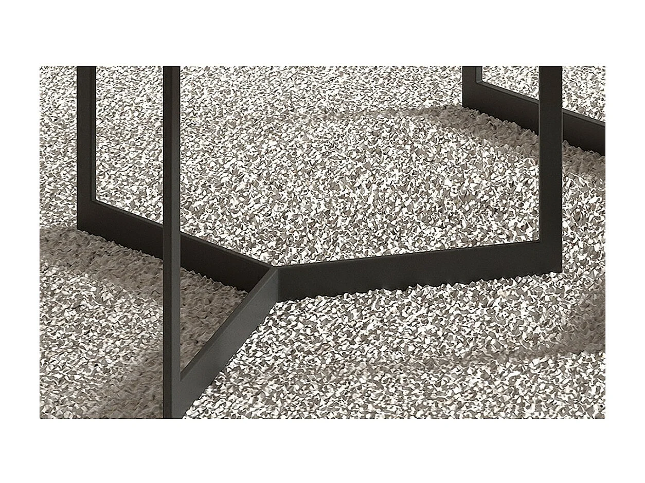 Lot de 2 tables basses gigognes rondes bois noir – Collection LAVE – Style industriel