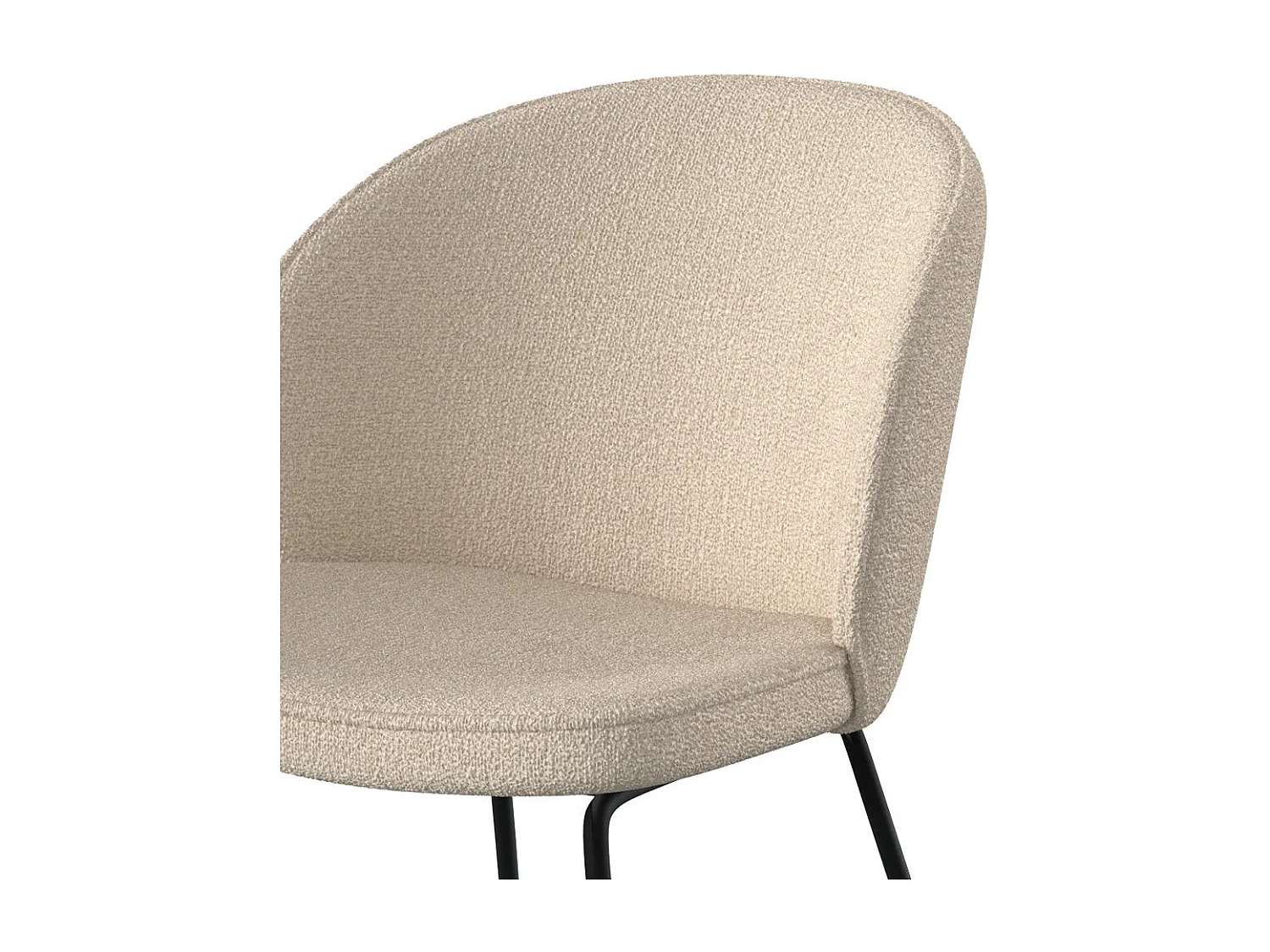 Set de 2 sillas en tejido bouclé beige con patas de metal - Groom