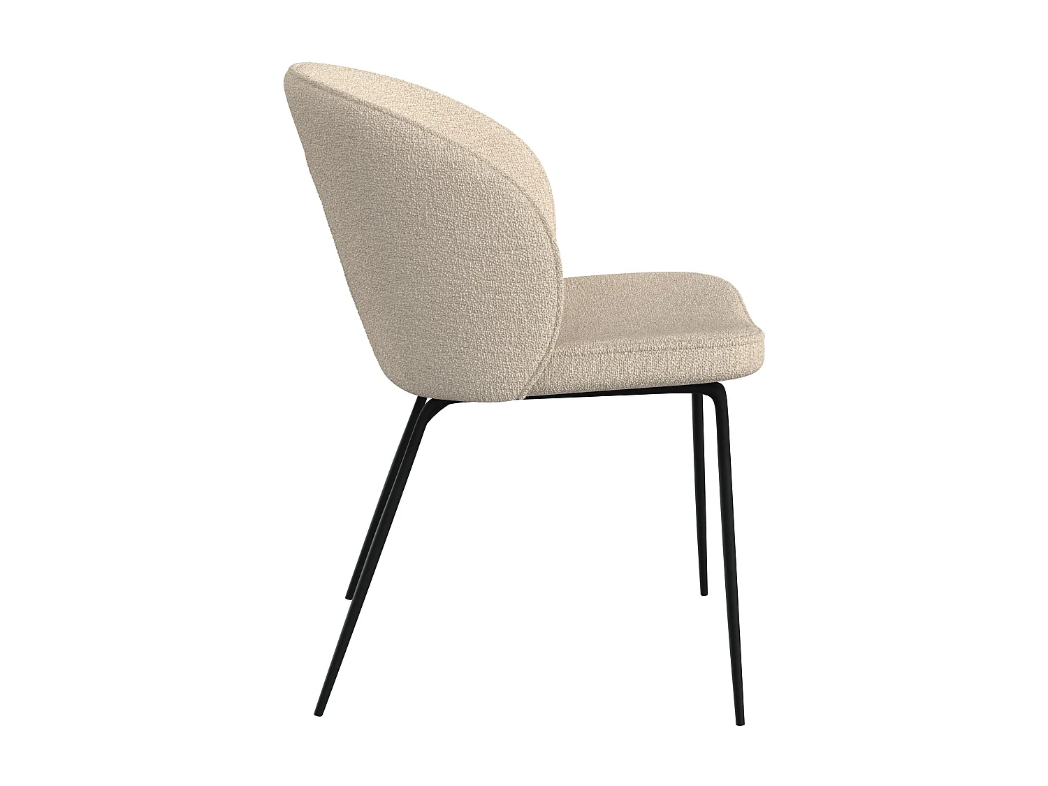 Set de 2 sillas en tejido bouclé beige con patas de metal - Groom