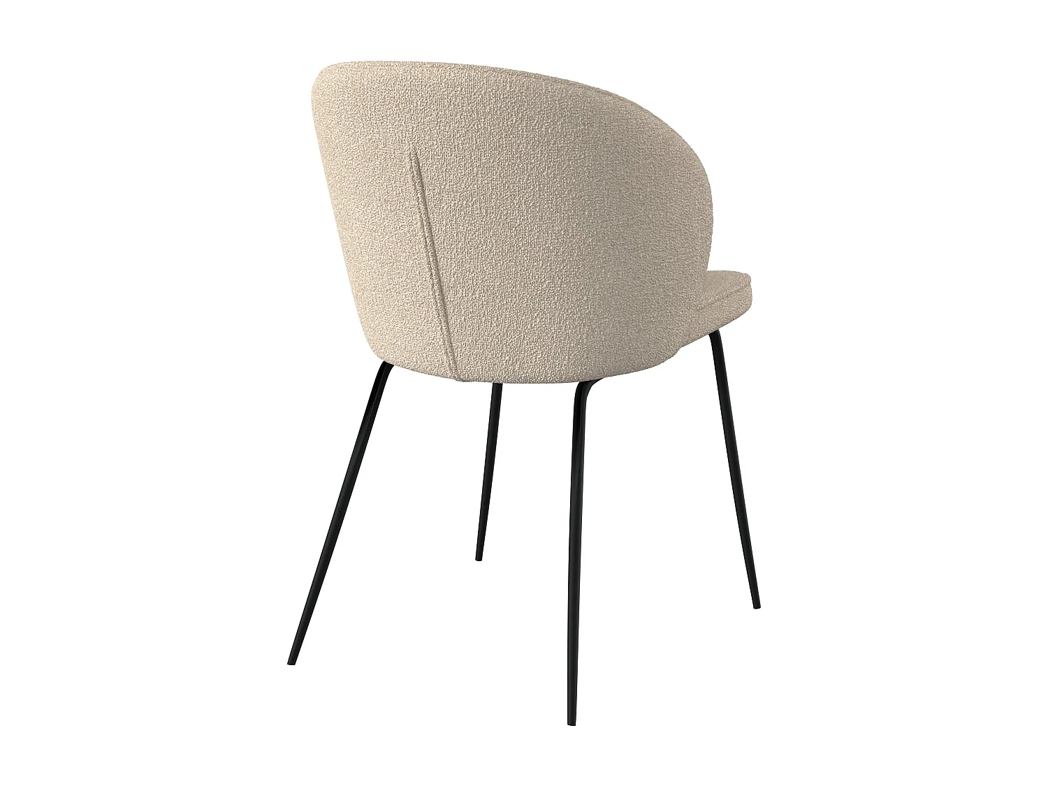 Set de 2 sillas en tejido bouclé beige con patas de metal - Groom