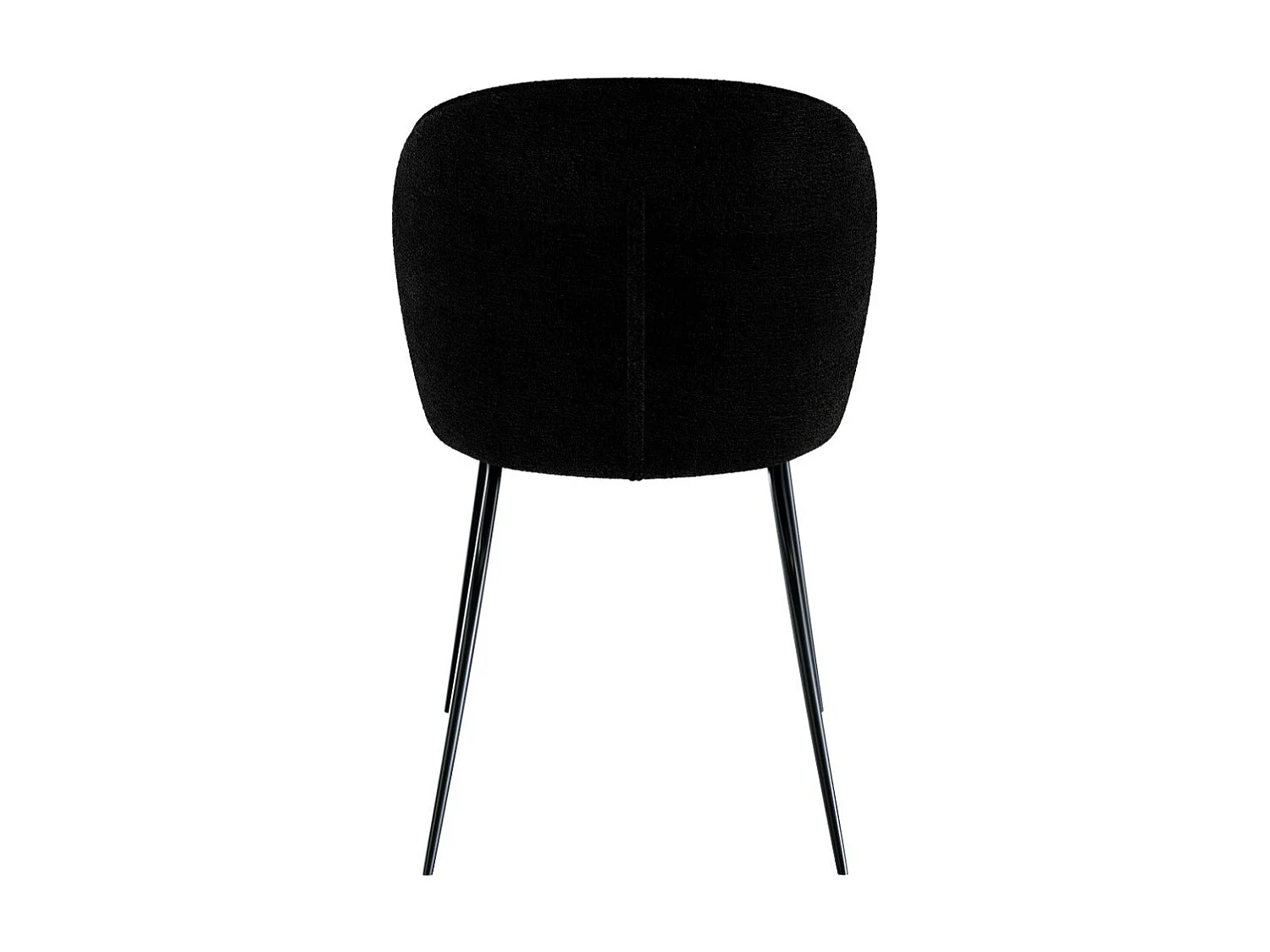 Set di 2 sedie in tessuto bouclé nero con gambe in metallo - Groom