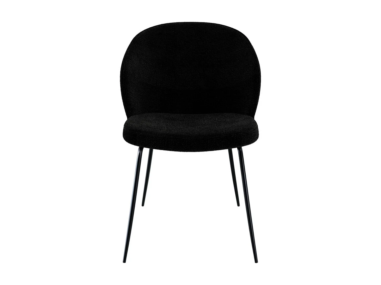 Set de 2 sillas en tejido bouclé negro con patas de metal - Groom